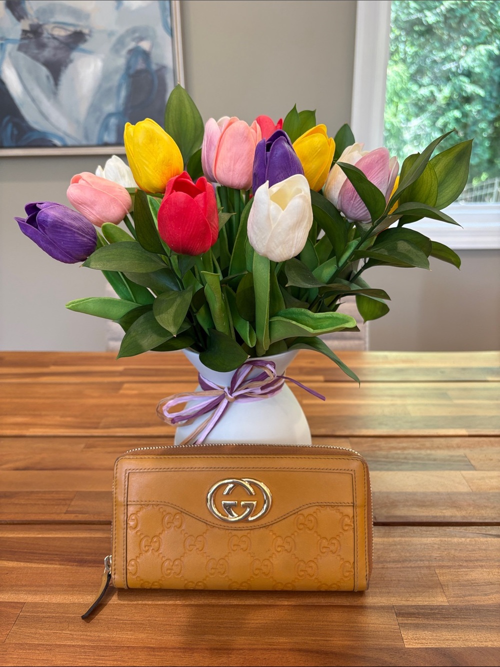 Authentic Gucci Mustard GG Guccissima Sukey Zip Around Wallet